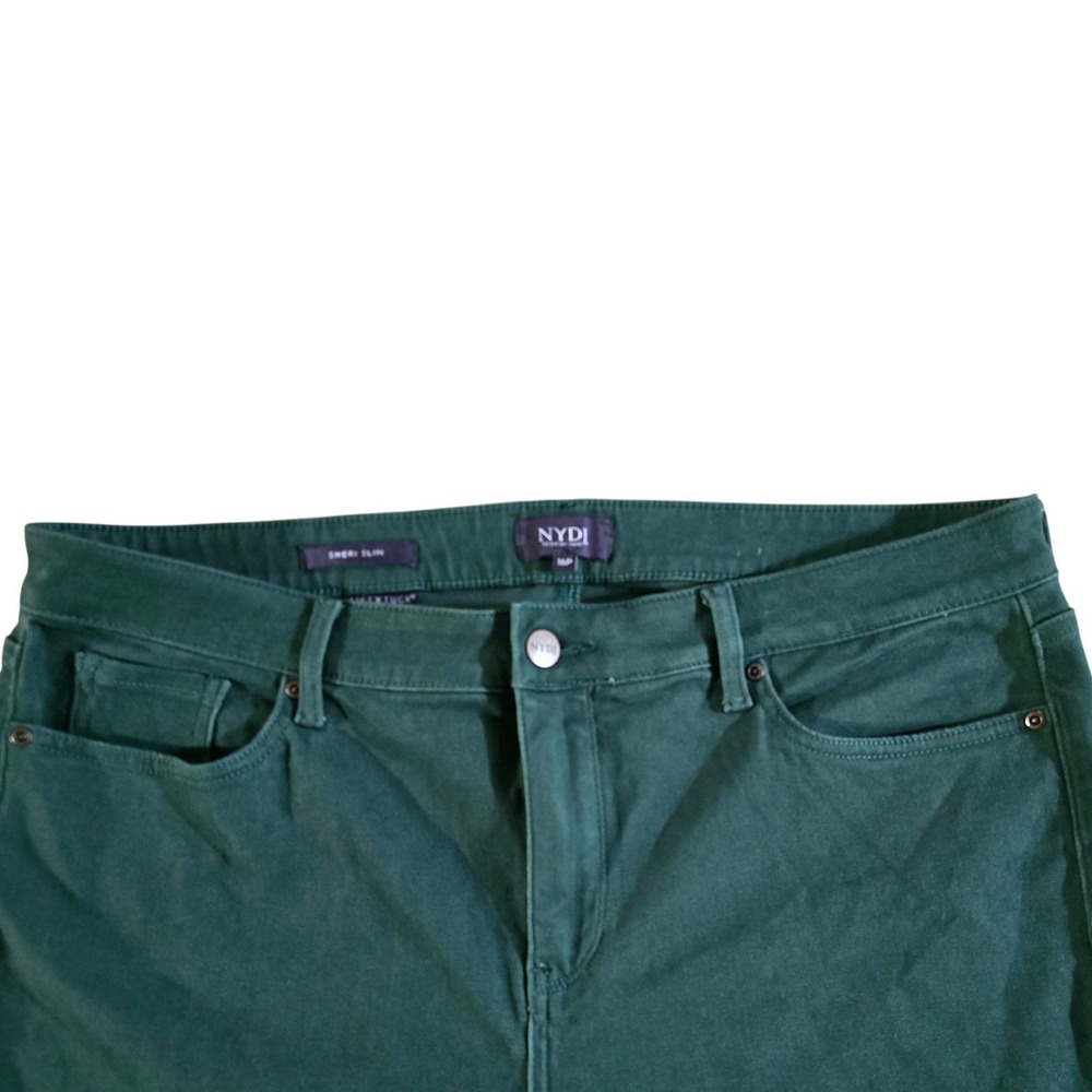 NWOT NYDJ Sheri Slim Pants Women 16P Emerald Green Stretch Slim Fit SUPER SOFT - Picture 2 of 5